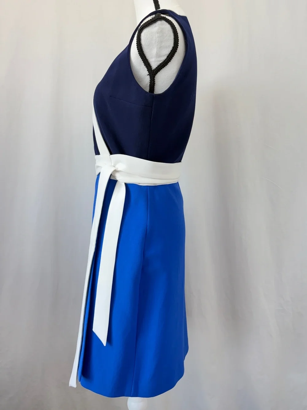Diane Von Furstenberg DVF Gracie Wrap Dress Sz 6 Blue White V-neck Color Block - Picture 11 of 17